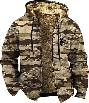 ZYXTIM Fleece Lined Hoodies for Men Zip Up Thick Sherpa Warm